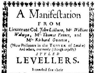 The Levellers are a radical political movement An excerpt characterizing the Levellers