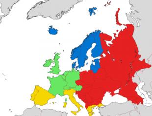Mapa político de la Europa extranjera.